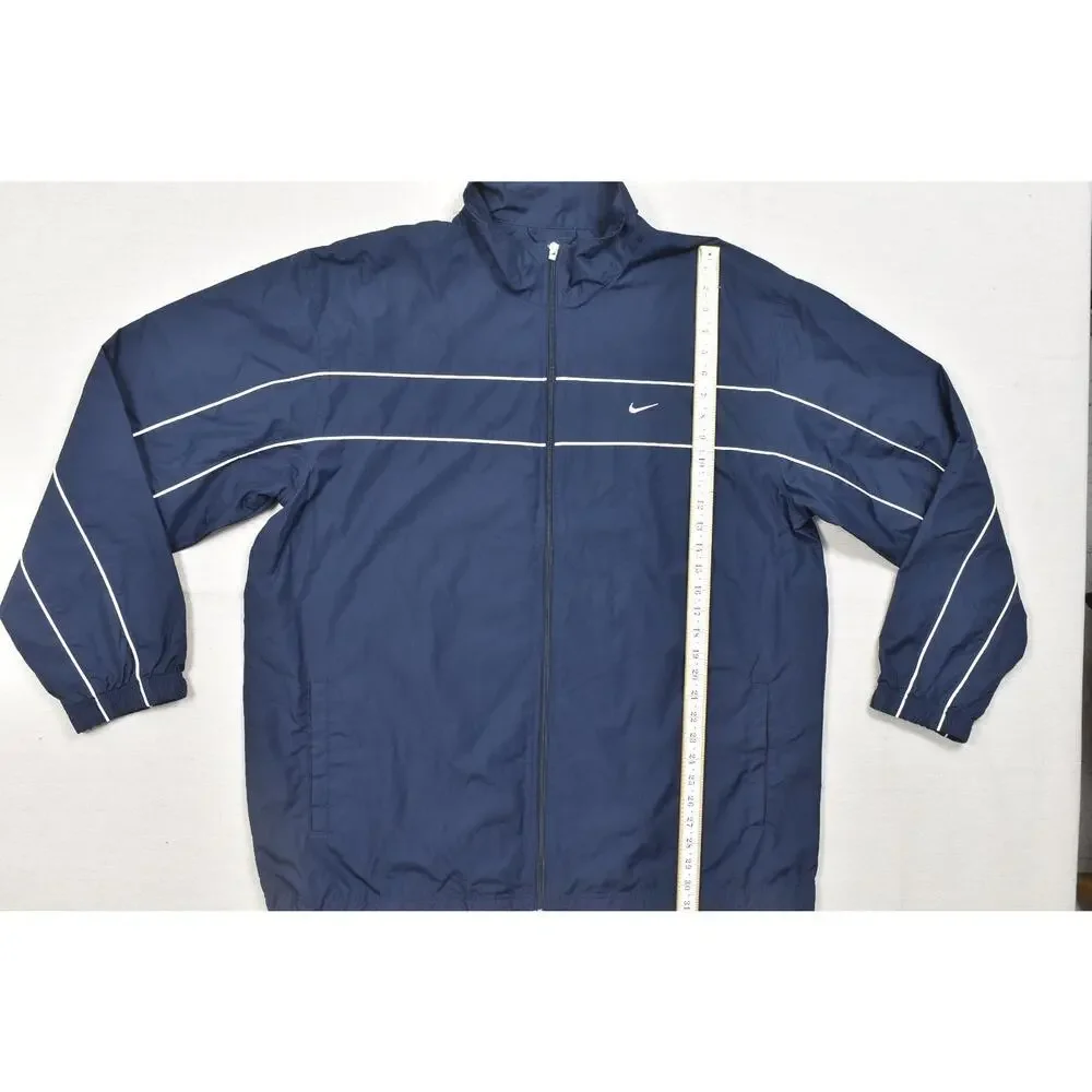 Nike Vintage Y2K Track Jacket Navy Blue White Stripe Size 2XL Full Zip